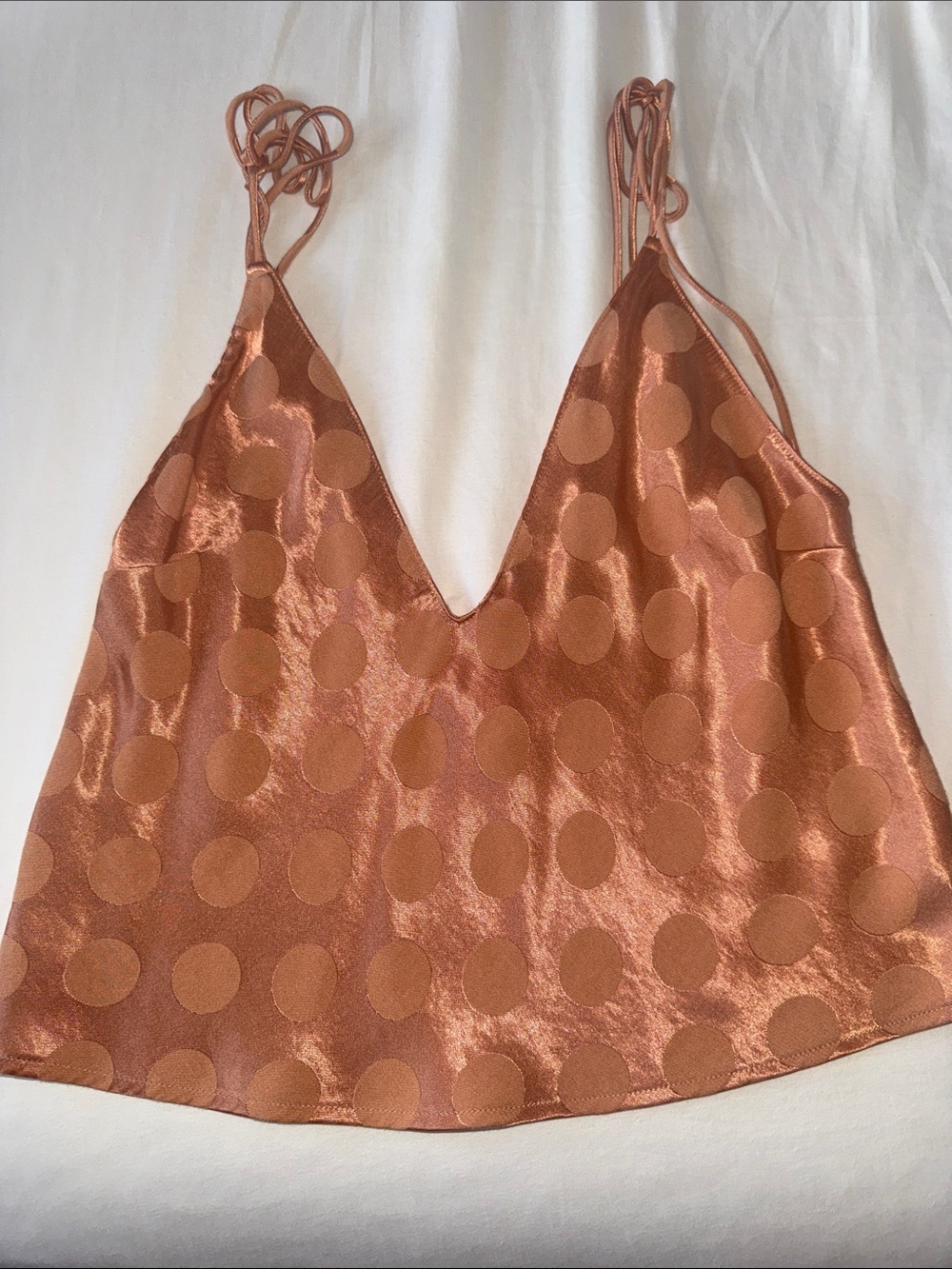Victoria's Secret Copper Polka Dot Satin Cami